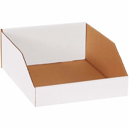 BOX PACKAGING Corrugated Storage Bin, 200#/Ect-32-B Corrugated, 10 in W, White BSBINMT1012